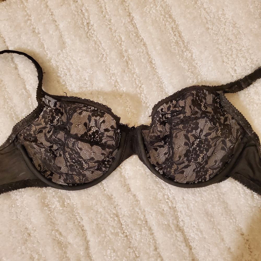 Victoria's Secret Sheer Black Lace Bra